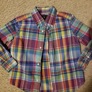 Boys 3t 3t Ralph Lauren Polo Plaid Long Sleeve Shi